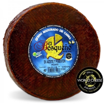 Buy spanish mature Cured goat cheese with paprika wine EL Bosqueño online alandalus club
