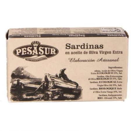 Acheter Sardines à l'huile d'olive écologique - Pesasur