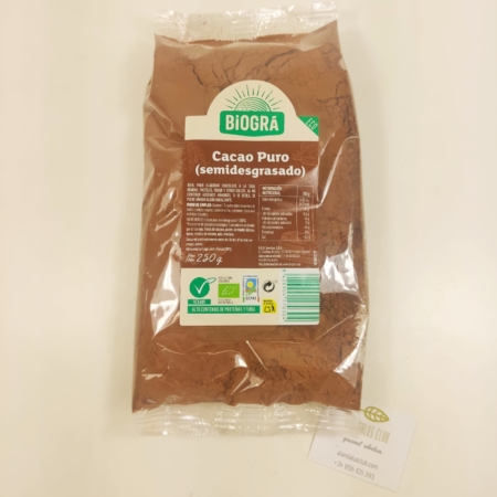 acheter Cacao pur en poudre semi-dégraissé Biográ – 250g